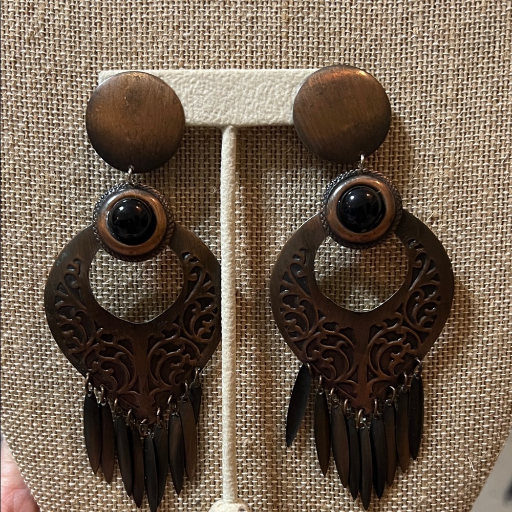 Elegant Brown Dangle Earrings